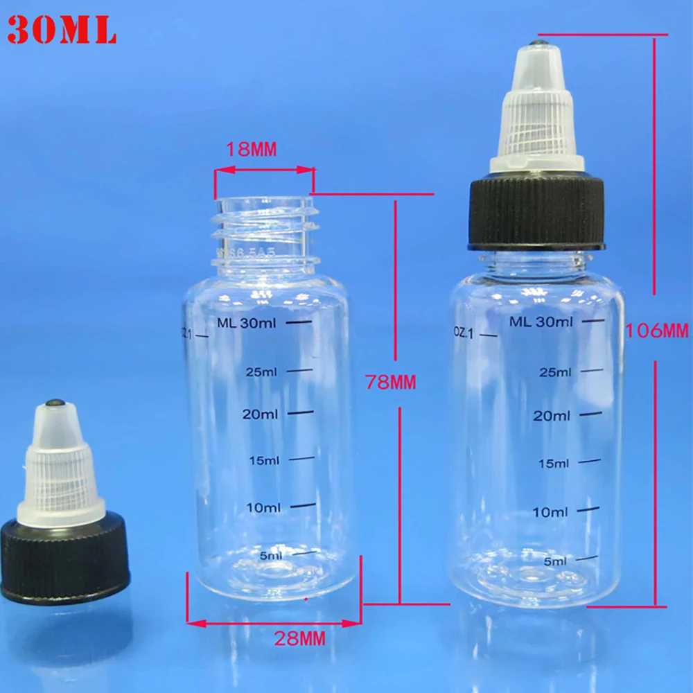 

Twist Cap 5Pcs Graduated Measurement Squeezable Transparent Tattoo Ink Bottles Makeup Tools Dropper Bottles Refillable Bottles