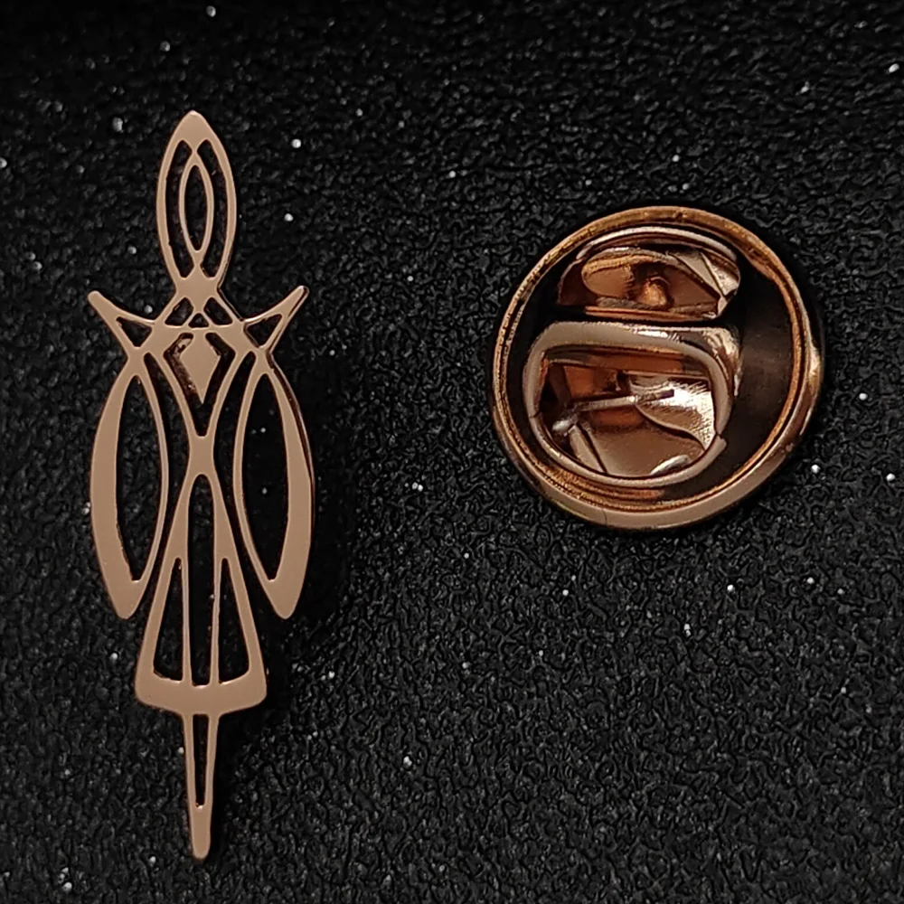 Geometric wand 18k gold-plated stainless steel brooch, details are determined successfully, use by yourself or give gifts