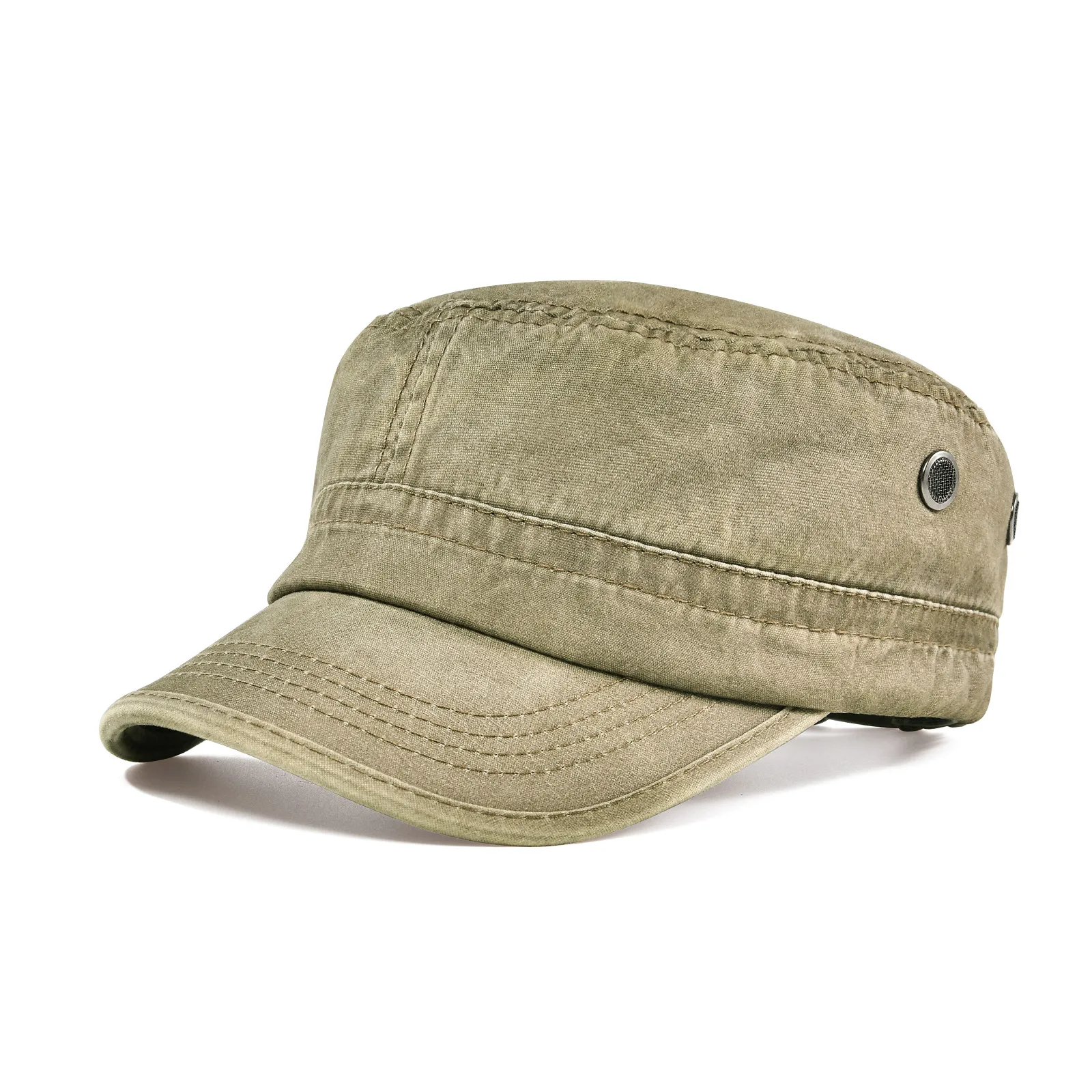 VOBOOM-gorra militar de algodón lavado para hombre y mujer, gorra de béisbol plana con agujero de aire ajustable, diseño de moda, para primavera y