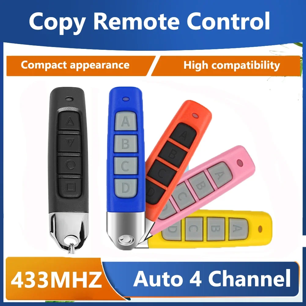 

315/433MHz Copy Remote Control 4 Channe Car Key Garage Door Gate Opener Remote Control Duplicator 1-4pcs Cloning Code Car Key