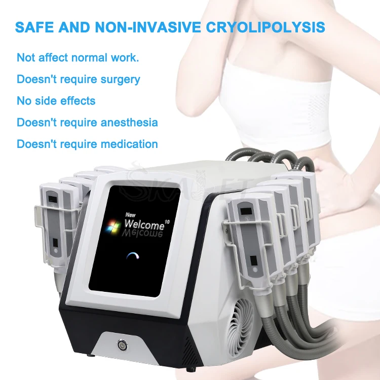 High Comfotable Lipid-lowering Body Contouring Device with 8 Cryo Handles Pad