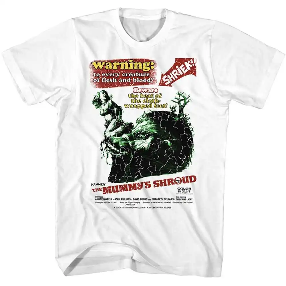 Hammer Horror  The Mummy's Shroud 1967 Retro Movie Graphic T-Shirt Cotton Men Women Streetwear Tee