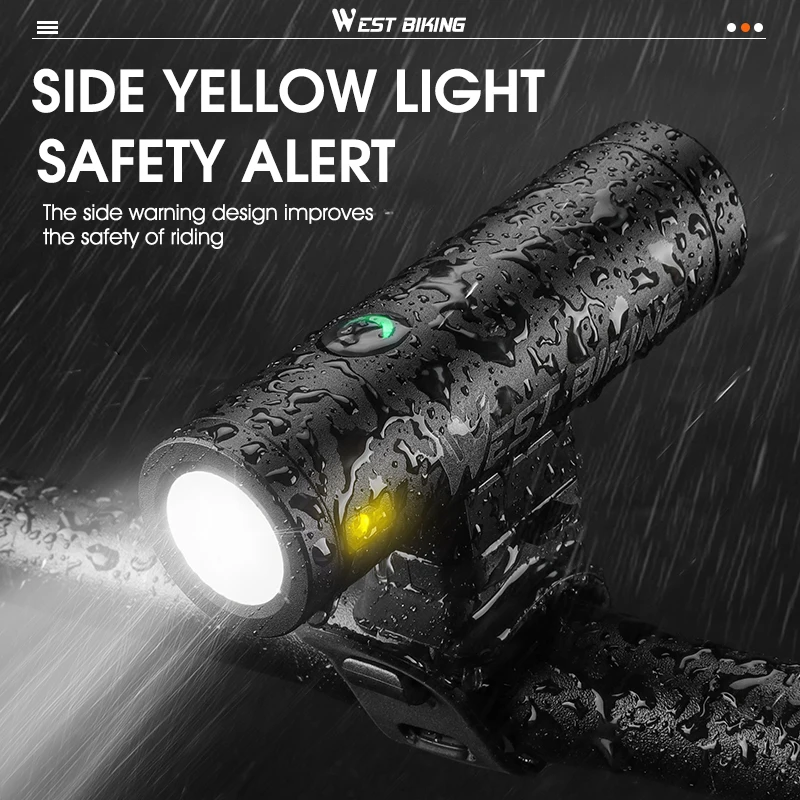 WEST BIKING Bicycle LED Front Lights USB Rechargeable Mini Portable Aluminium Alloy Flashlight 360° Rotatable Lights Holder