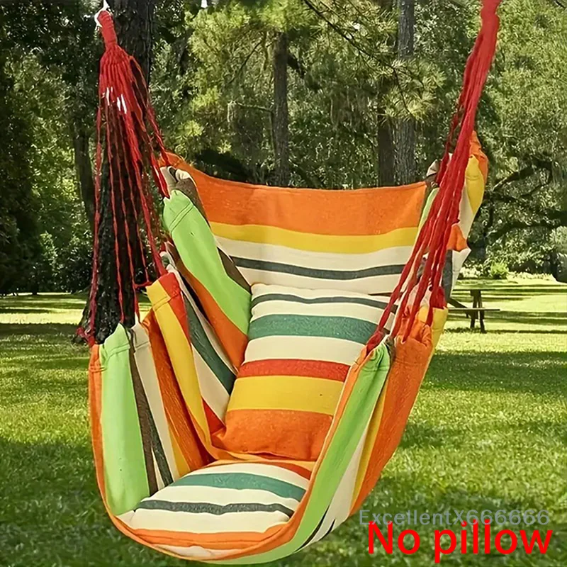

1Pc Canvas Hammock Chair Outdoor Swing Hanging Chair Hammock Dormitory Hammock Chair Anti Rollover Hammock With Storage Bag