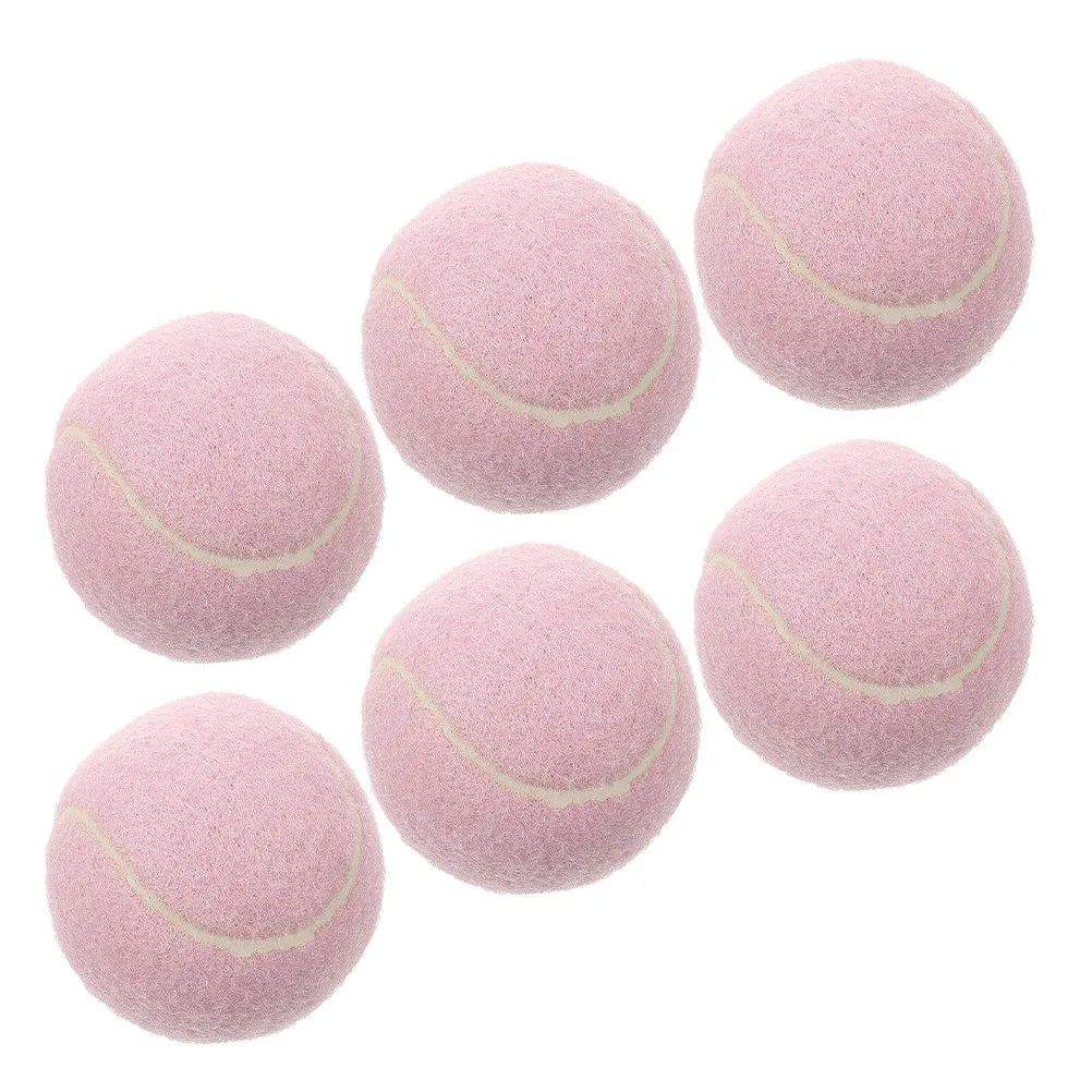 

Набор из 6 розовых теннисных мячей для начинающих, мягкие эластичные резиновые мячи для тренировок на площадке для молодежи