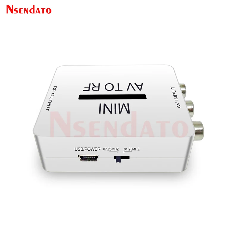 Mini HD Video Converter Box RCA AV CVSB to RF Video Adapter Converter Support RF 67.25Mhz 61.25Mhz AV To RF Scaler TV Switcher