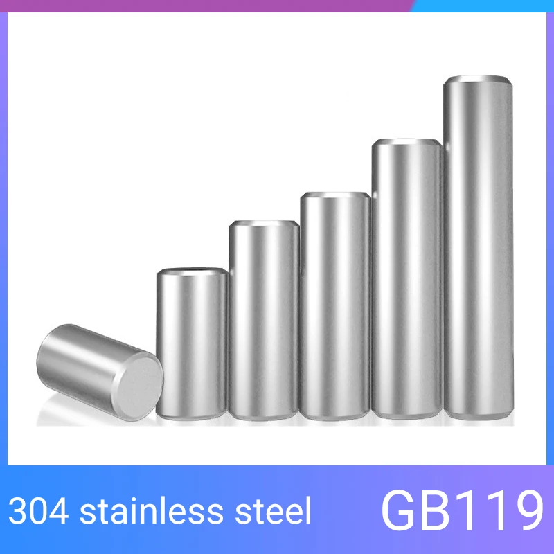 M2 M2.5 M3 M4 M5 M6 M8 M10 GB119 Bearing Steel Solid Cylindrical Dowel Pins High Hardened Locat Fixed Parallel Pin