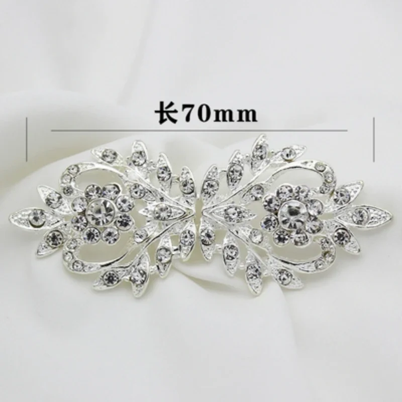 1 Pair Rhinestone Buttons Brooch Pin Bridal Wedding Party Dress Clothing Accessories Jewelry Buckle