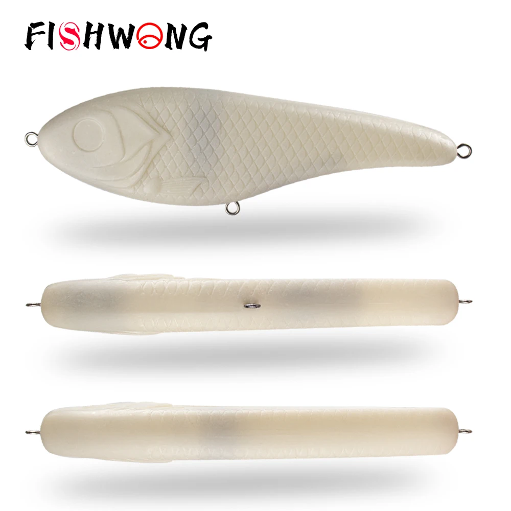 

FISHWONG 5PCS / LOT Jerkbait Blank Lure Unpainted Lipless Crankbait 15CM 74.5G Artificial Hard Bait Sinking VIB Body Lure