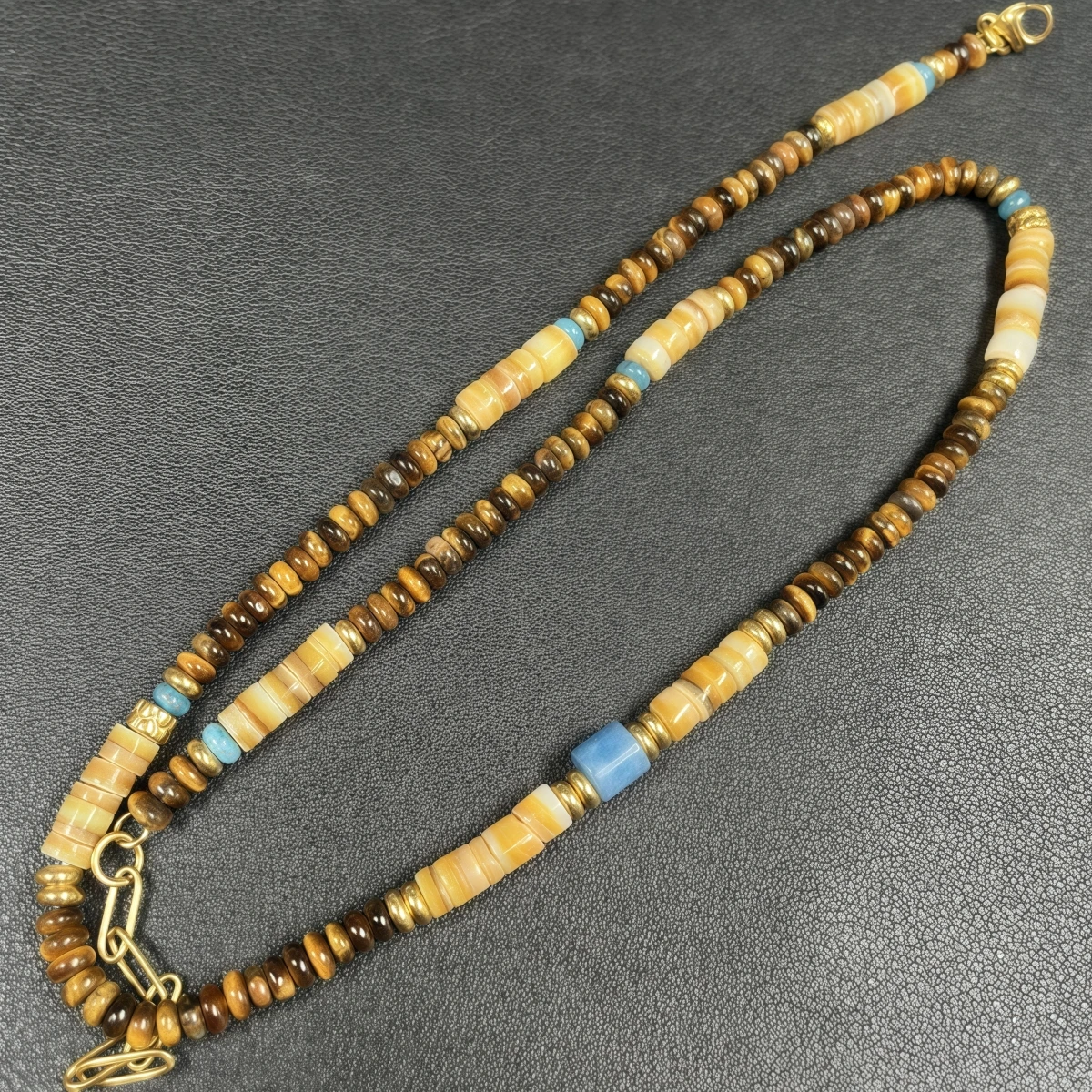 جديد البوهيمي الرجال مطرز قلادة النمر الحجر الطبيعي شل حجر موضة الاتجاه تصميم الحد الأدنى قلادة هدية تذكارية