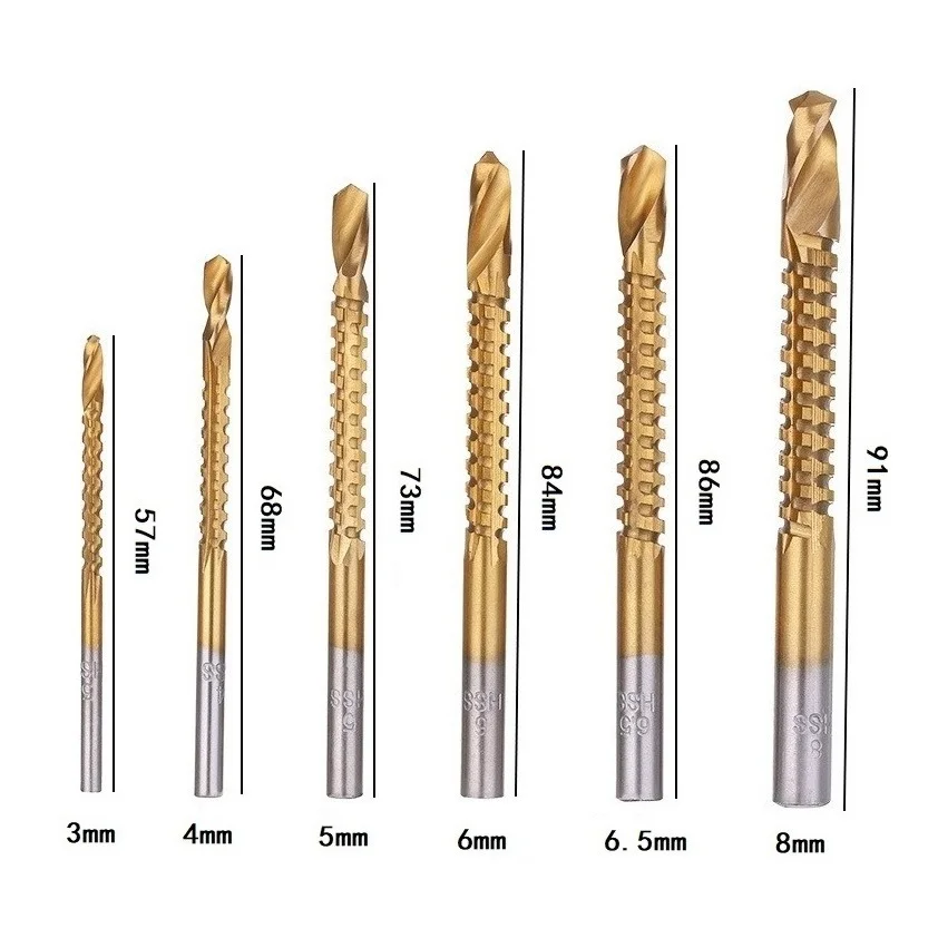 6PCS HSS4241 high speed steel plated with titanium, beaver saw drill. Wood, drywall, plastic, even metal. Grab any shape your h view 2