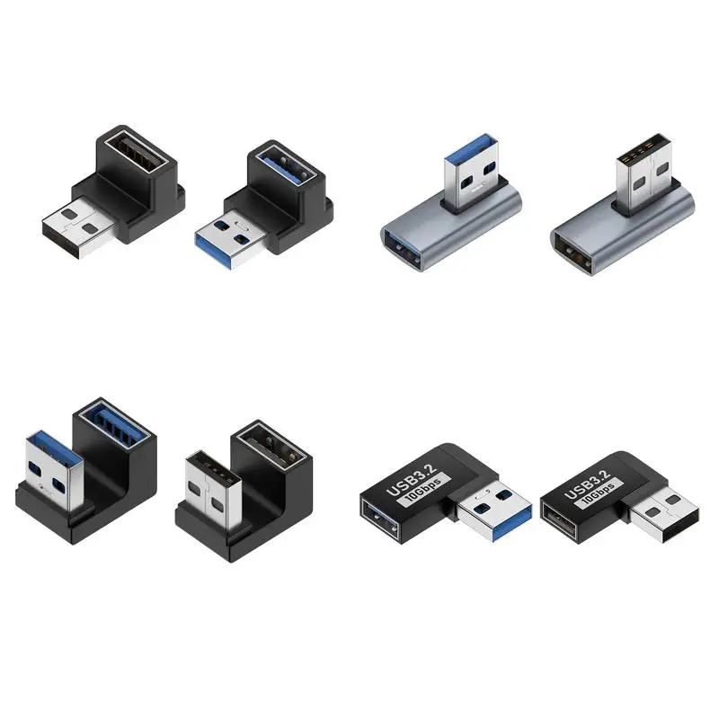 USB 3.0 męski na żeński 90-stopniowy przedłużacz kątowy Adapter USB Upward Elbow Adapter 10Gbps do laptopa PC Złącze Converte