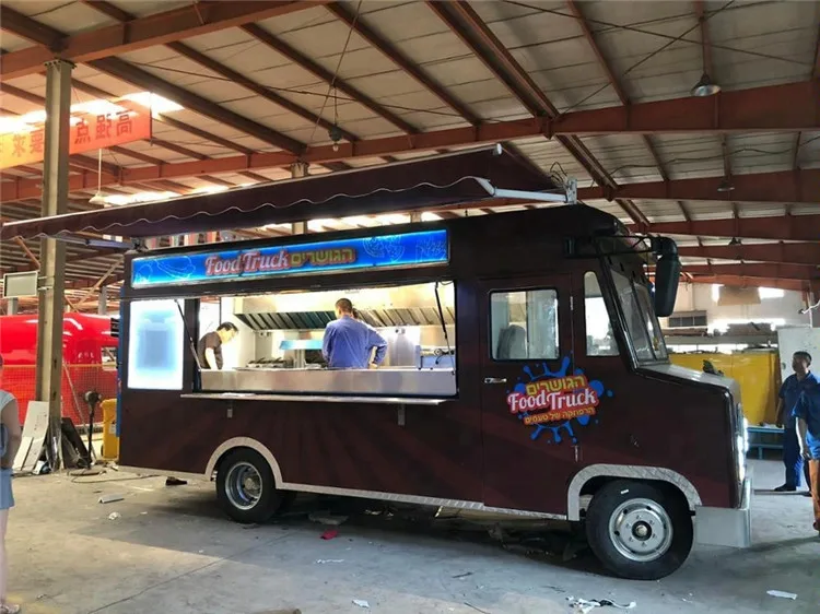 OEM penjualan terlaris truk penjual makanan jalan Mobile cepat Van Es krim kios kopi trailer dengan Freezer dan peralatan memasak