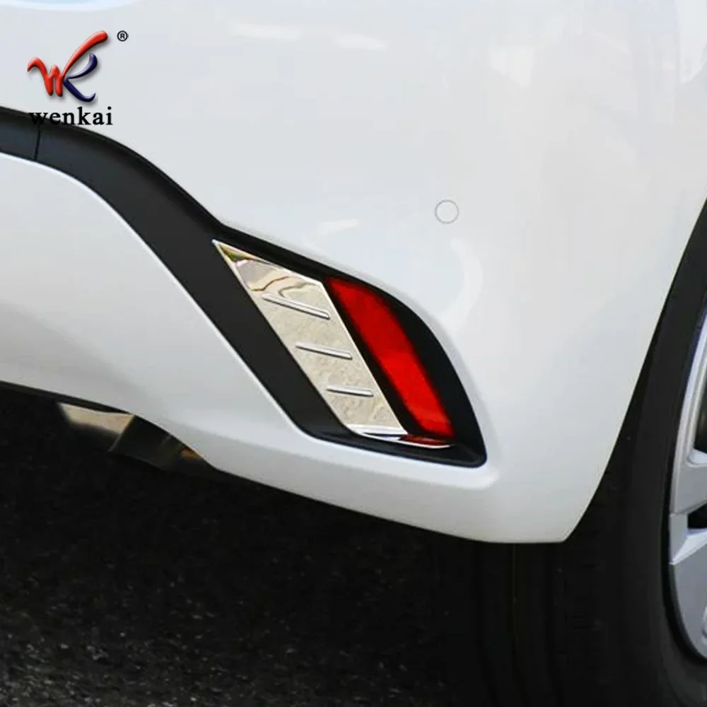 لتويوتا أكوا 2021 2022 2023 كروم عاكس خلفي الضباب الخفيف مصباح ملصق مصابيح الضباب غطاء الديكور اكسسوارات الكسوة #2