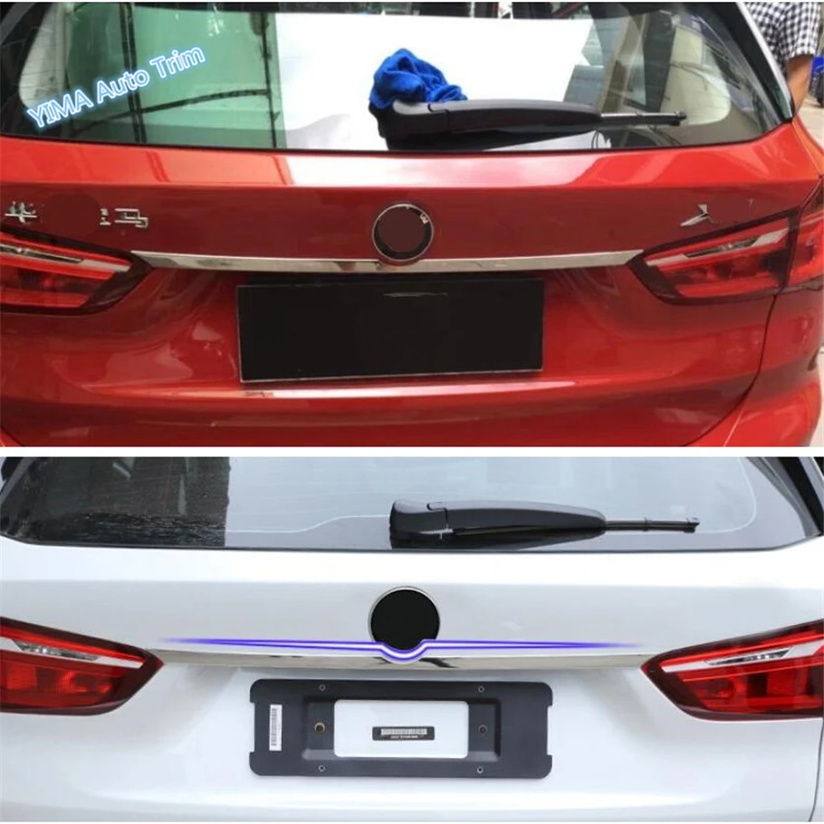 Auto Styling Rear Trunk Tailgate Up Tail Door Decoration Strip Bezel Cover Trim For BMW X1 F48 2016 - 2021 Exterior Accessories