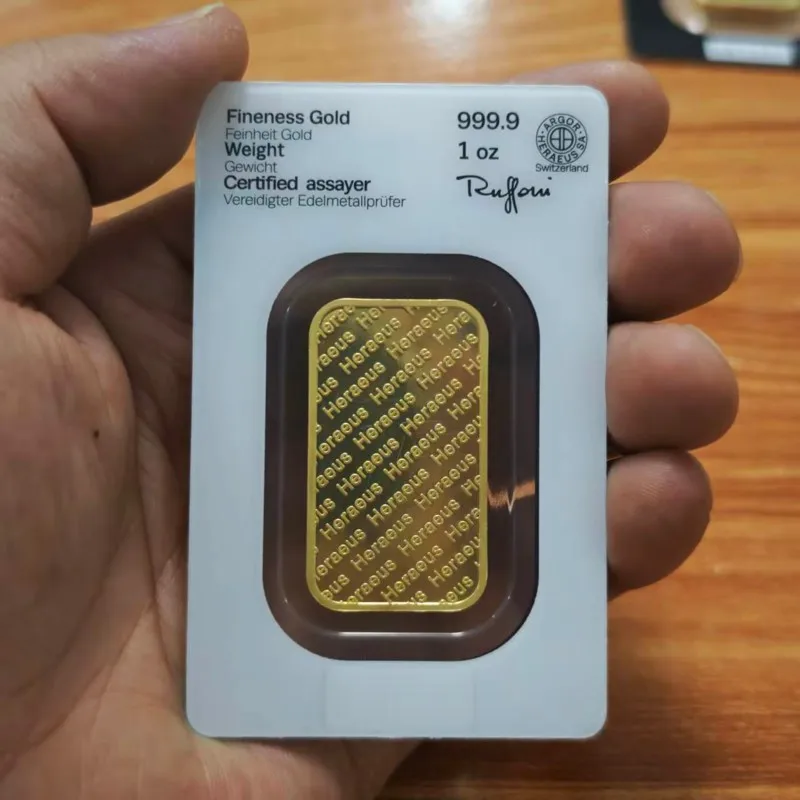 Hot Sales Non-Magnetic Swiss Gold Plated Bar 1 ounce Copper Bar with Serial Number Collectible Souvenir  for Collection