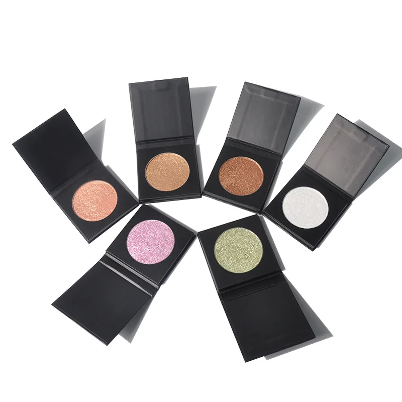 Gold Pressed Powder Highlighter Custom Logo Wholesale 6 Colors Pink White Marble Packaging Highlighter Single Palette