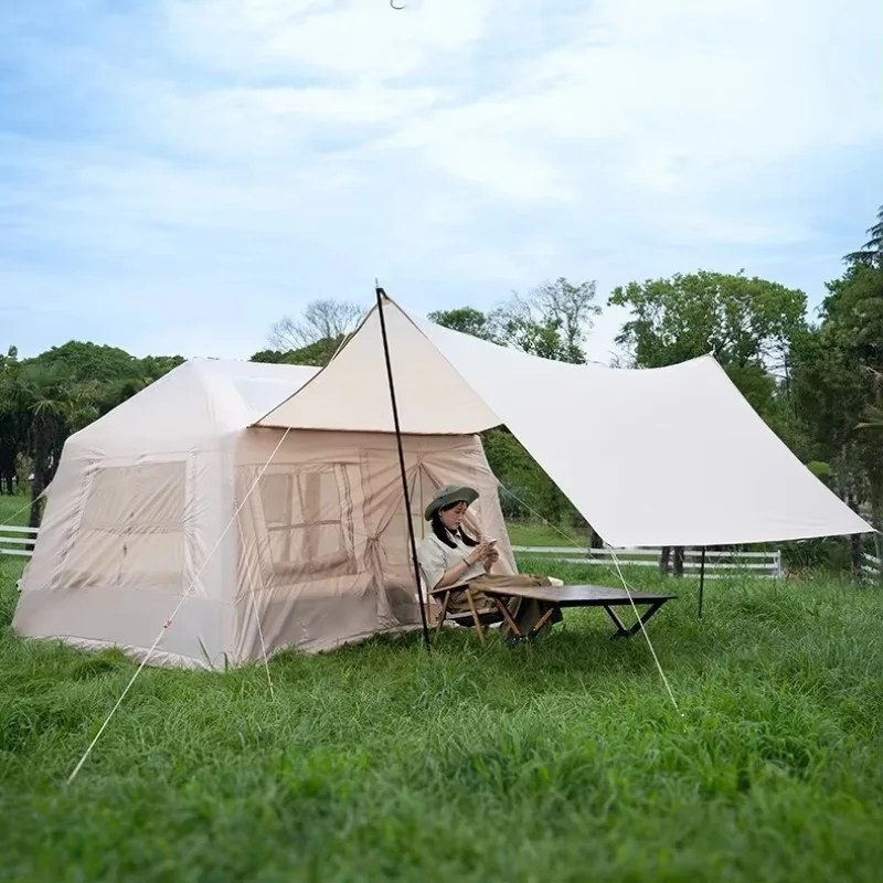 16.2m² Camping Luxury Tent Portable Outdoor Family Camping Large Space Waterproof Inflatable Tent with Canopy