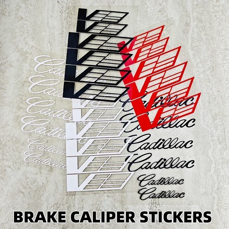 6pcs Car Caliper Stickers Tire Brake Cover Vinyl Film Body Decals for Cadillac Escalade CTS DTS STS XTS ATS BLS CT5 CT6 XT5 XT6