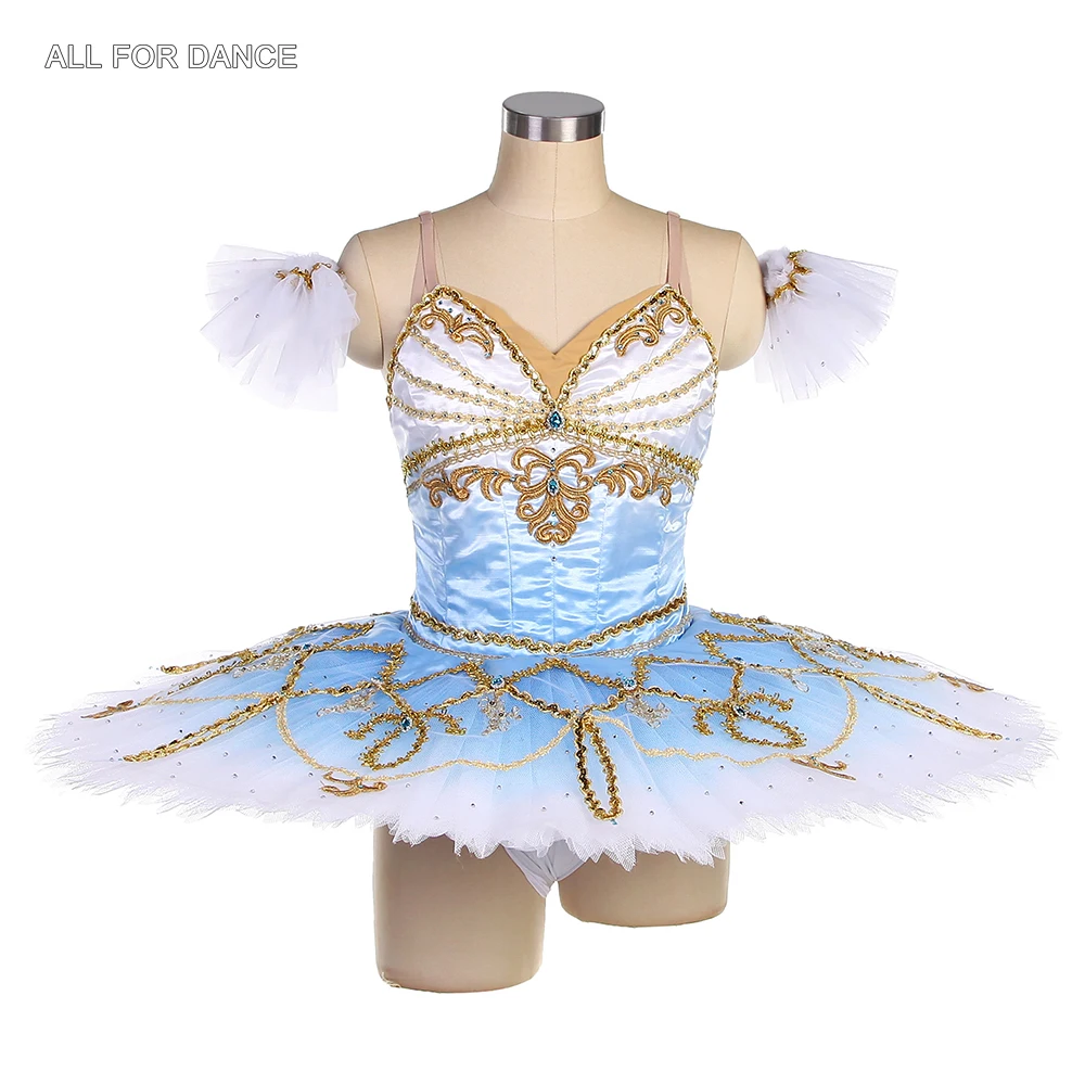 B22214 Ombre Blue Professional Ballet Dance Tutu with Hook Back Design Customized Ballet Tutus Solo Costume Ballerina Tutu Dress