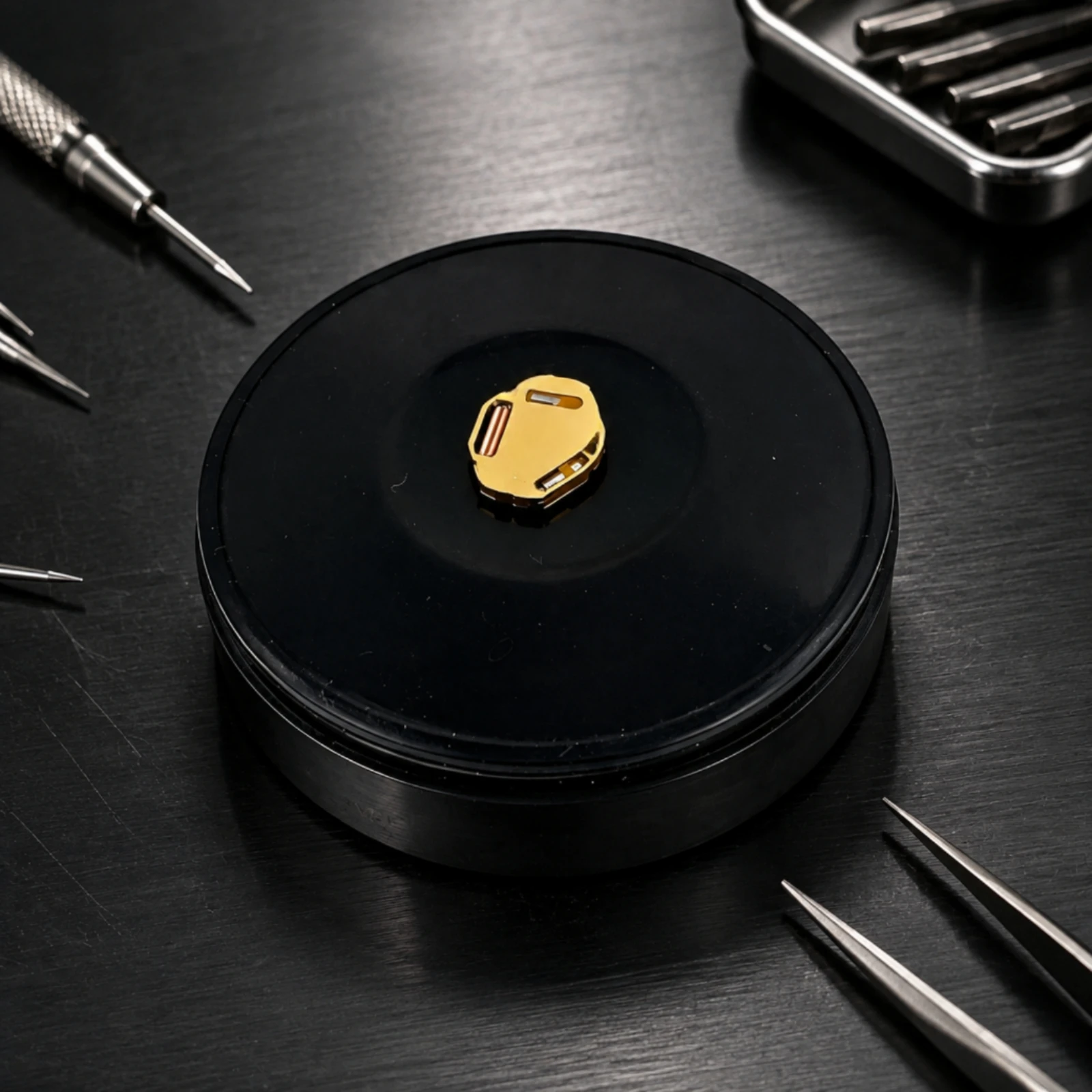 Silicone Watch Repair Work Mat Textured Round Watch Repair Mat with Recessed Center Scratch-Resistant Portable