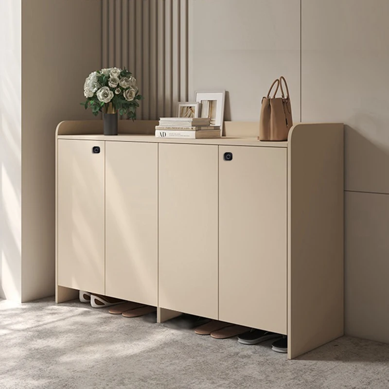 النعال الخشبية خزانة الأحذية التخزين المنظم عرض المحمول غرفة المعيشة الحديثة رف الأحذية العمودي موبليس أثاث الفندق #1