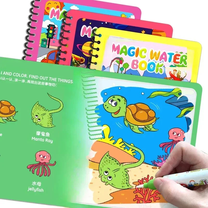 

Montessori Toys Reusable Coloring Book Magic Water Drawing Book Painting Drawing Toys Sensory Early Education Toys for Children