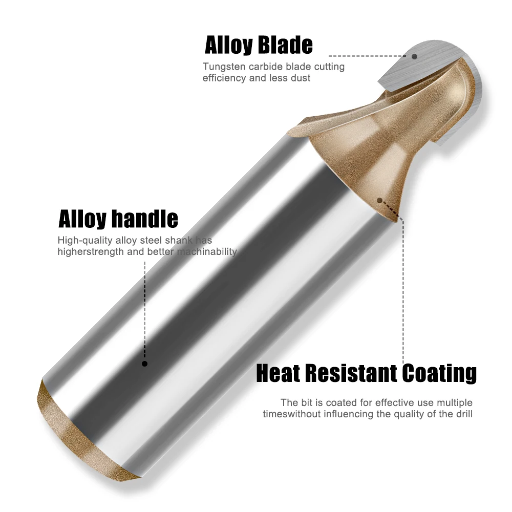 

4pcs Round-Bottom Slotting Router Bit, Round-Bottom Woodworking Carving Cutter 1/4in 6mm Shank Round-Bottom end Milling Cutter