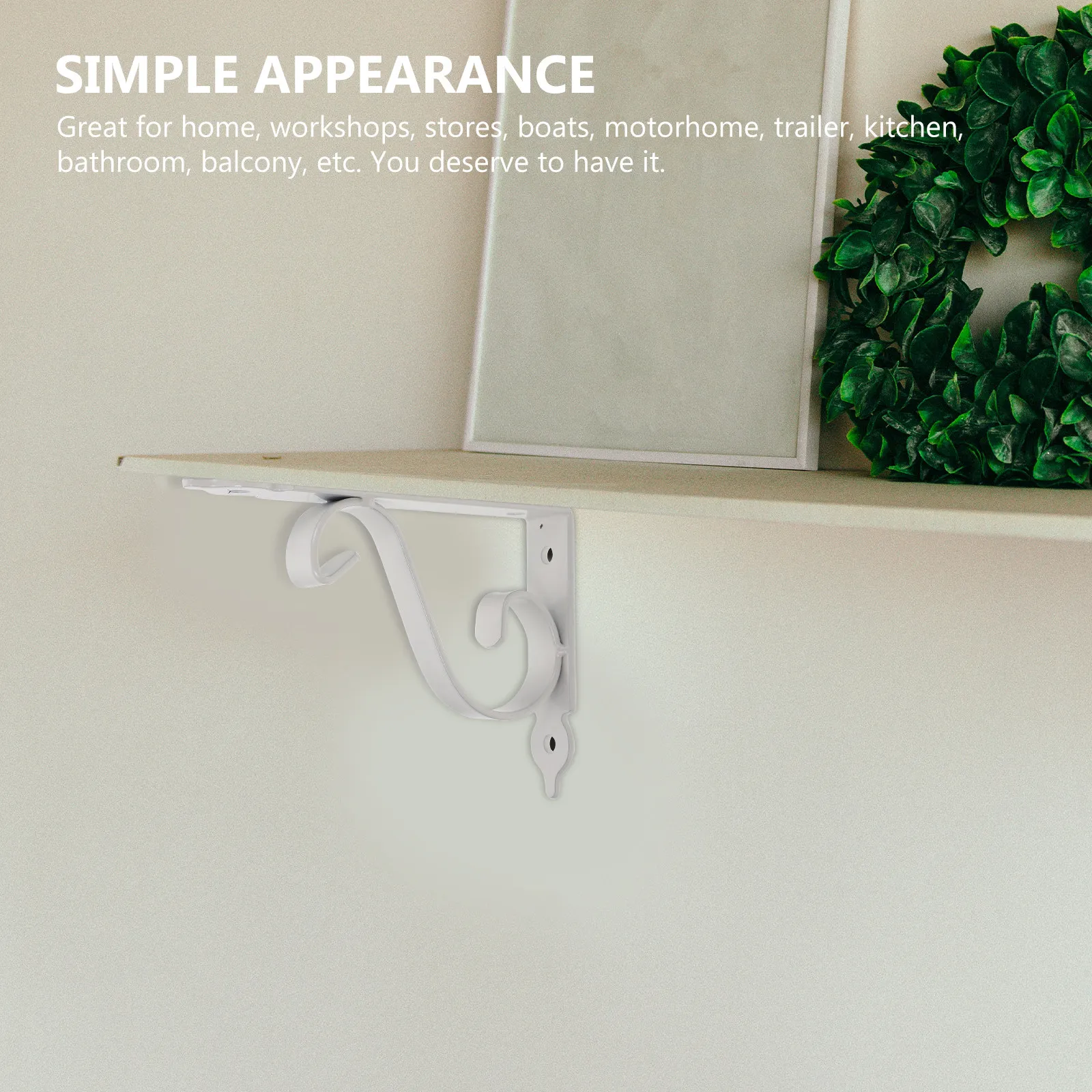 2Sets Heavy Duty Iron Shelf Brackets Thick Wall Mounted Triangle Fixed Supports for Home Office Kitchen Bathroom Balcony
