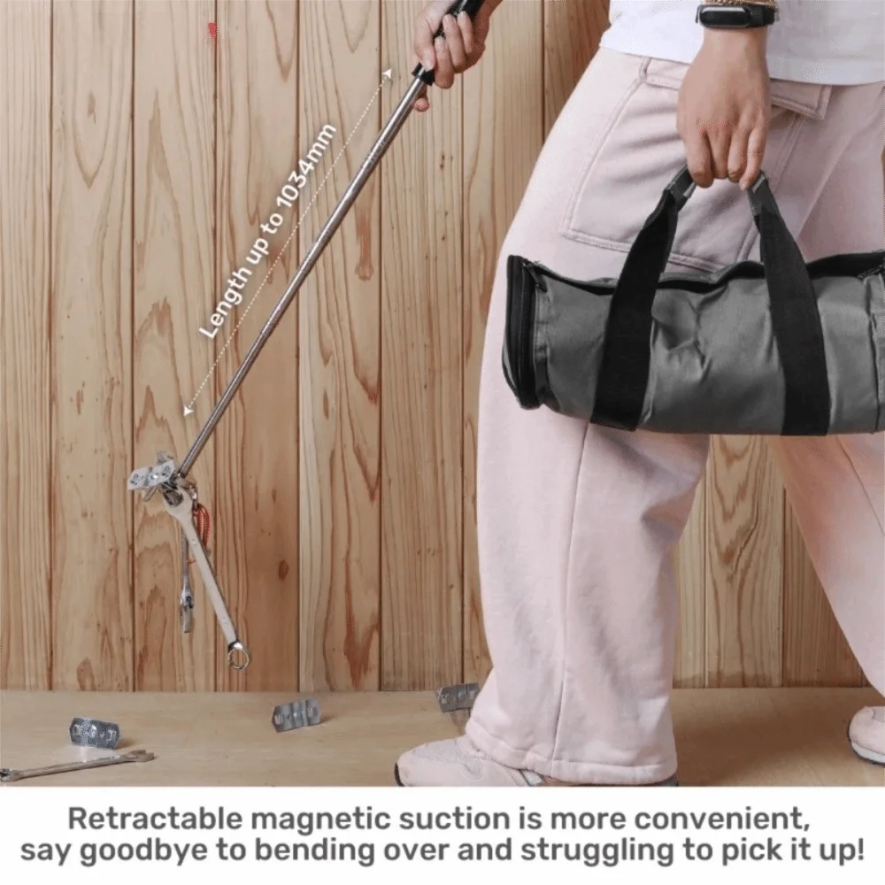 

Мощный магнитный телескопический захват 50 фунтов с нескользящей ручкой, телескопическая конструкция, длинный вылет, нержавеющая сталь