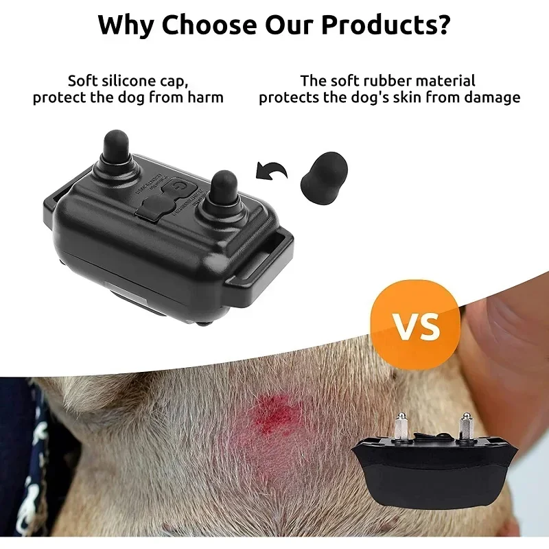 ที่ขายดีที่สุดกันน้ําแบบชาร์จสุนัขปลอกคอสุนัขระยะไกลพร้อมโหมดการฝึกอบรม 3 โหมด