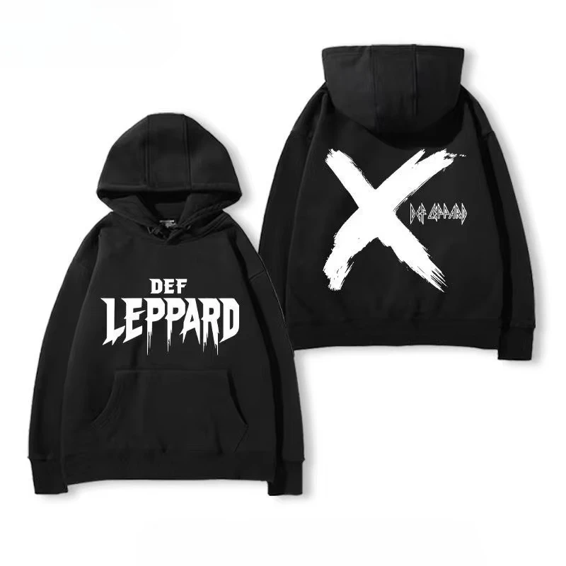 بلوزة فضفاضة وعصرية للرجال والنساء مع نمط فرقة الروك مطبوعة مقنعين البلوز لخريف وشتاء 2025