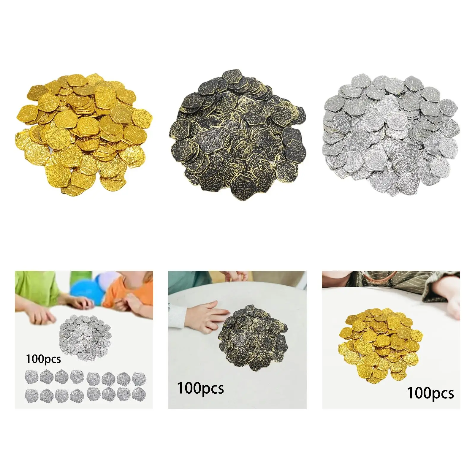 

100 шт., монеты с сокровищами, реквизит для монет, украшения неправильной формы, настольные игры «сделай сам»