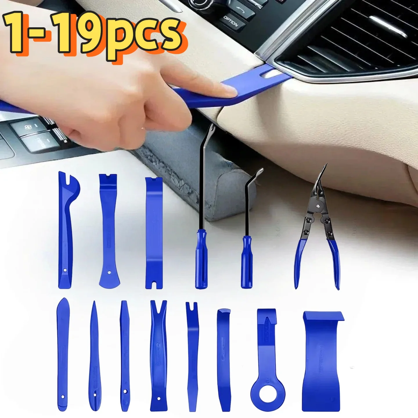 

1-19pcs Car Hand Tool Set Car Disassembly Tool Kit Stereo Repair DVD Repair Tool Dashboard Removal Interior Plastic Trim Panel