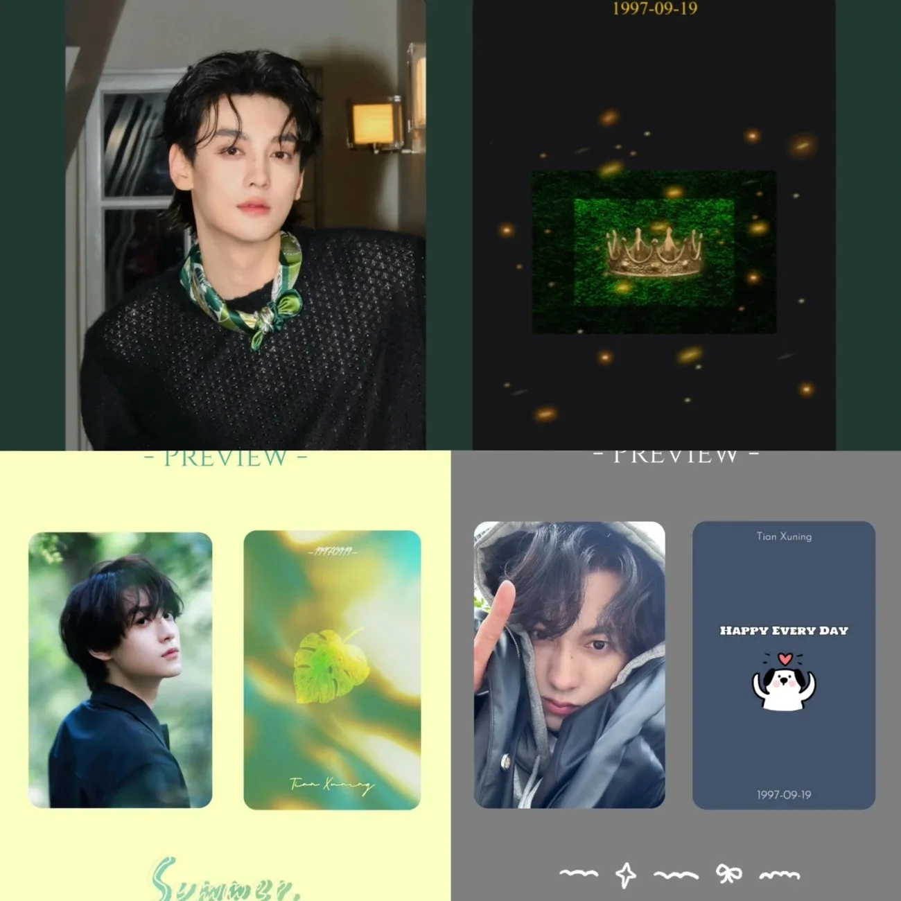 

Tian Xuning cosplay small card, self printed postcard, Polaroid LOMO photo, rounded corners thickened and hardened