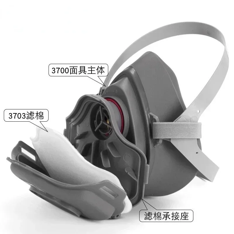 3700 ประเภทเต็มหน้าอุตสาหกรรมพ่นสีหน้ากากนิรภัยหน้ากากป้องกันฝุ่นหน้ากากป้องกันแก๊สพิษพร้อมการป้องกันฟอร์มาลดีไฮด์