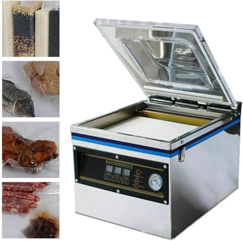 Vacuum Food Sealer Machine, 800W 110V Commercial Chamber Vacuum Packaging Sealing Machine Digital Food Packer Sealer For Wet