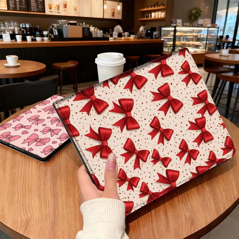 

Red Bowknot Polka Dot Pattern Tablet Case For iPad Pro Air 5th 6th 7th 13 M3 M4 M5 12.9 13.3 inch 2018 2022 2024 2025