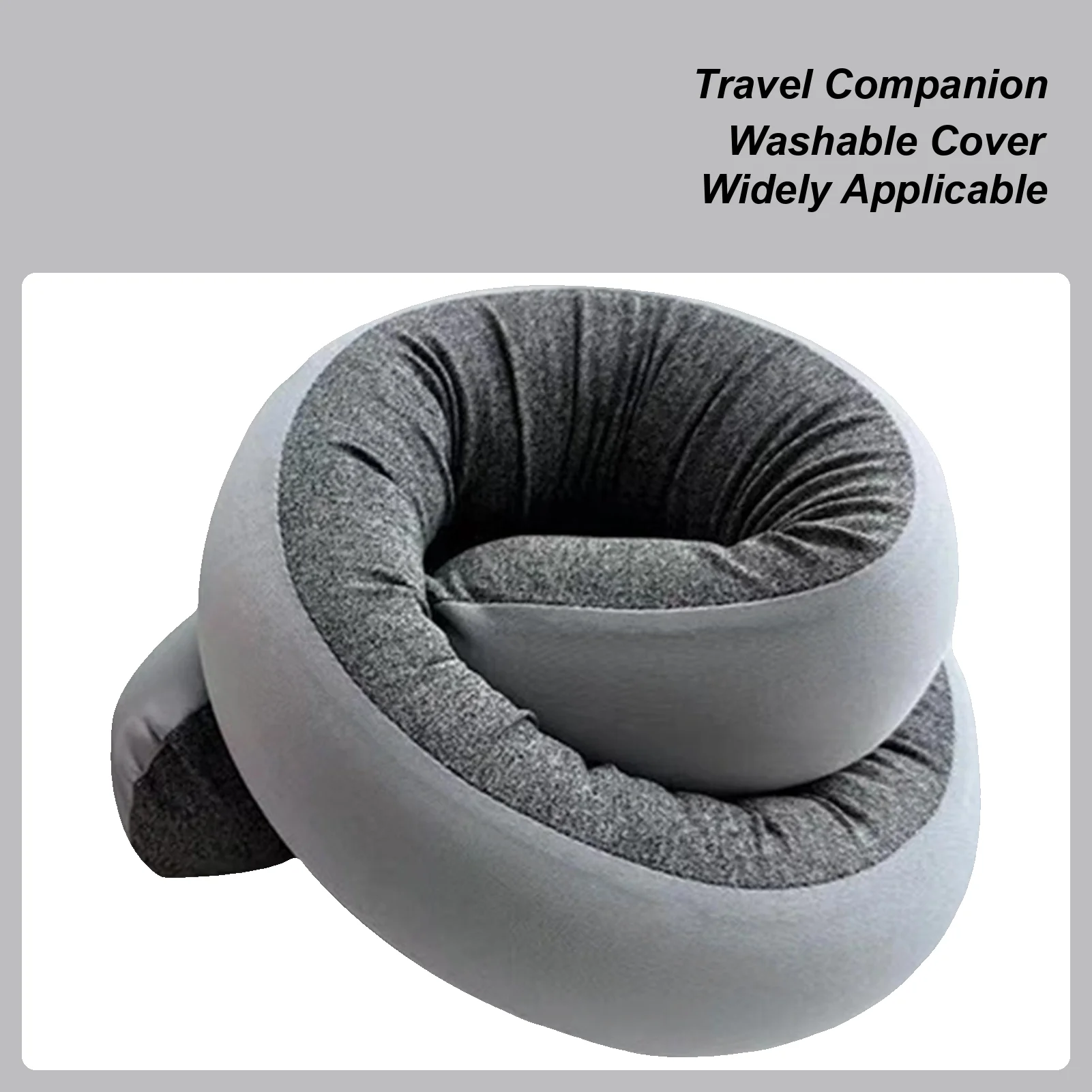 Neck Pillow Adjustable Spiral Wrapping Cushion Headrest Lightweight Neck Pillow For Travel For Home Office Car Rides Airplane
