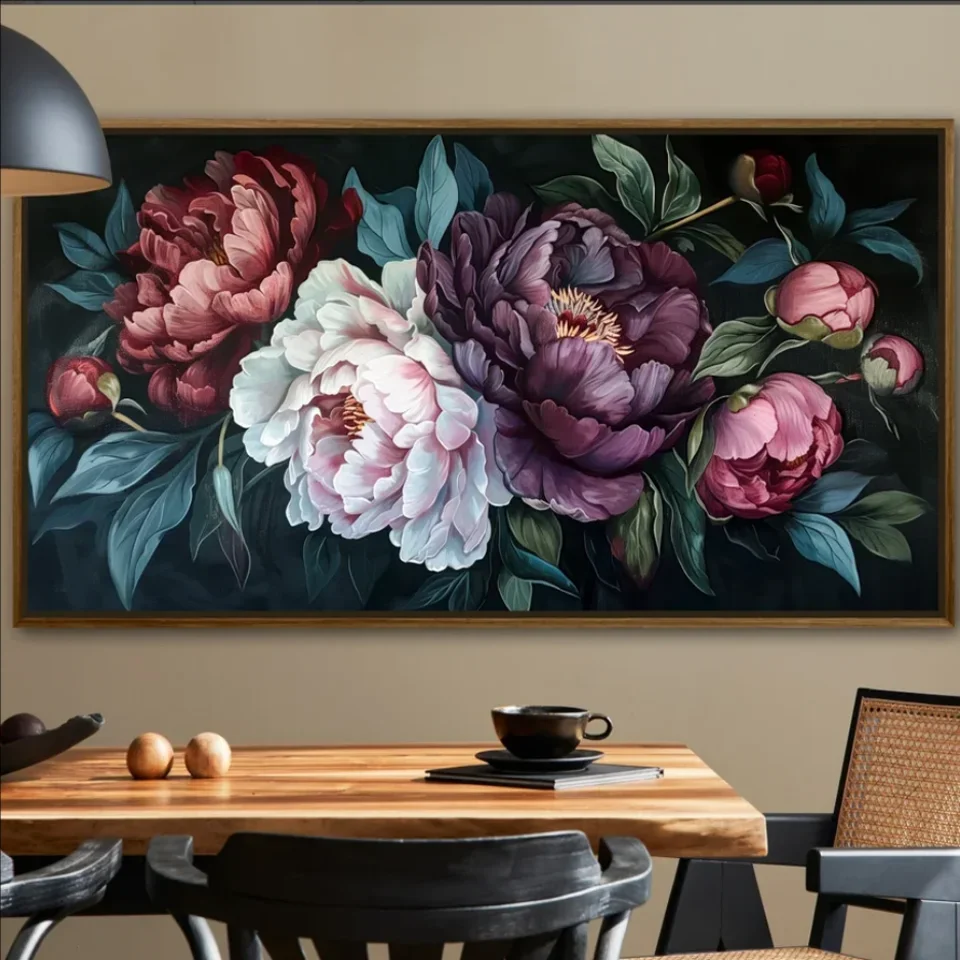 Peony Bouquet 5D Diamond Painting Elegant Peonies Kits Large Size Full Drill Diamond Embroidery Cross Stitch For Home Decor Gift