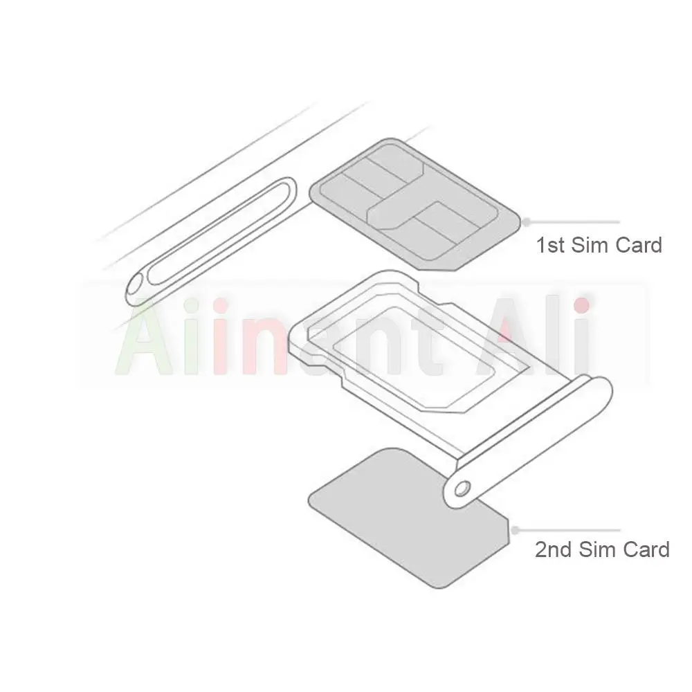 AiinAnt Double Dual Sim Card Holder Adapter Connector Reader Flex Cable For iPhone XR 11 12 13 Pro Max Phone Parts