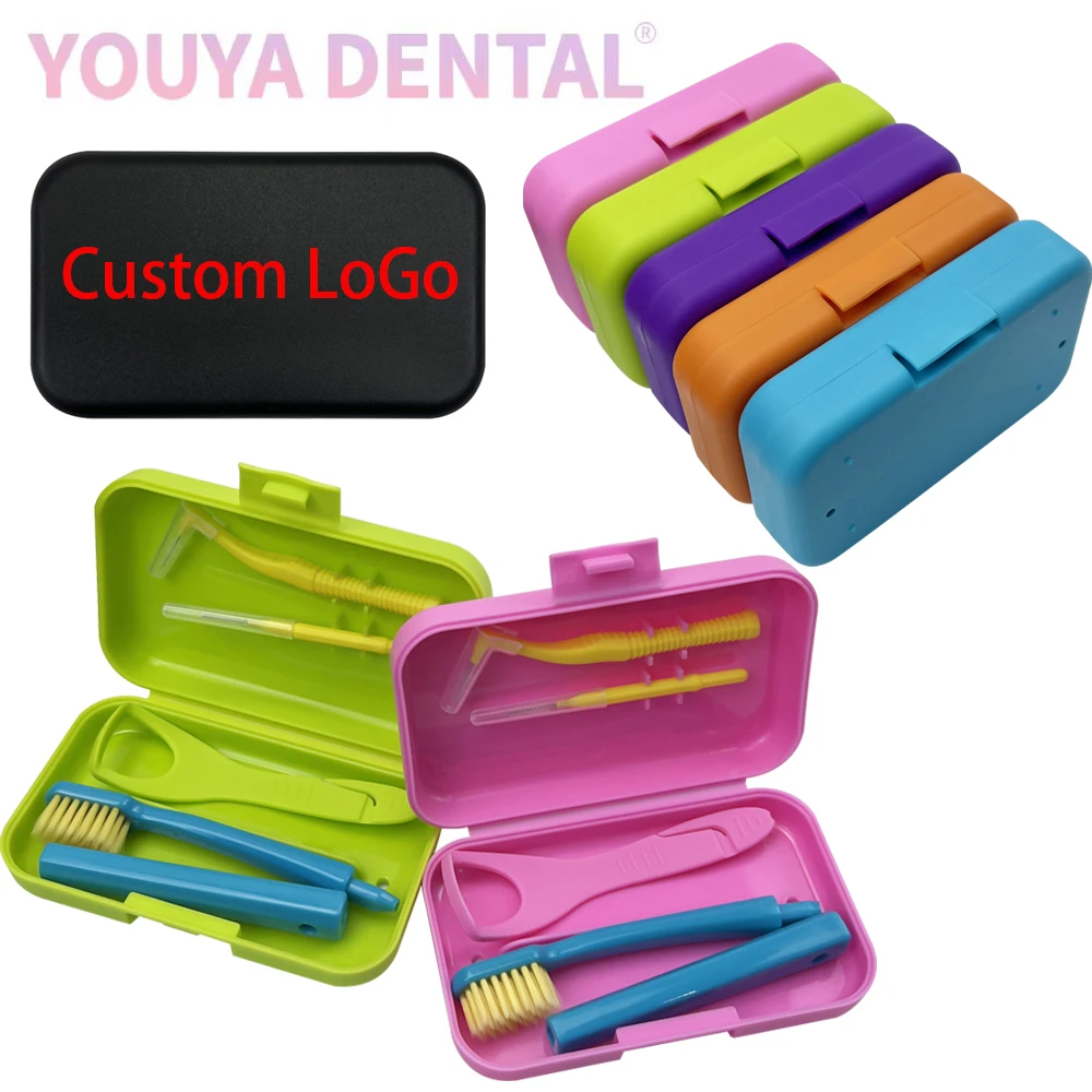 

100Set Dental Correction Oral Cleaning Care Kits Customizable Logos Interdental Brushes Toothbrushes Tongue Scrapers Clinic Gift