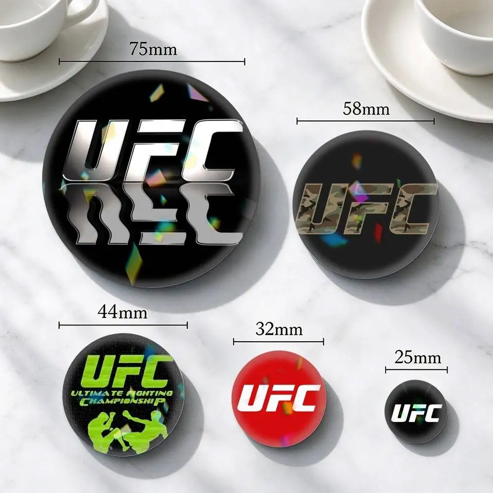 UFC Logo F-Fighting-G  25 32 44 58 75mm Badges Personalized Round Brooches Pins Accessory Gift