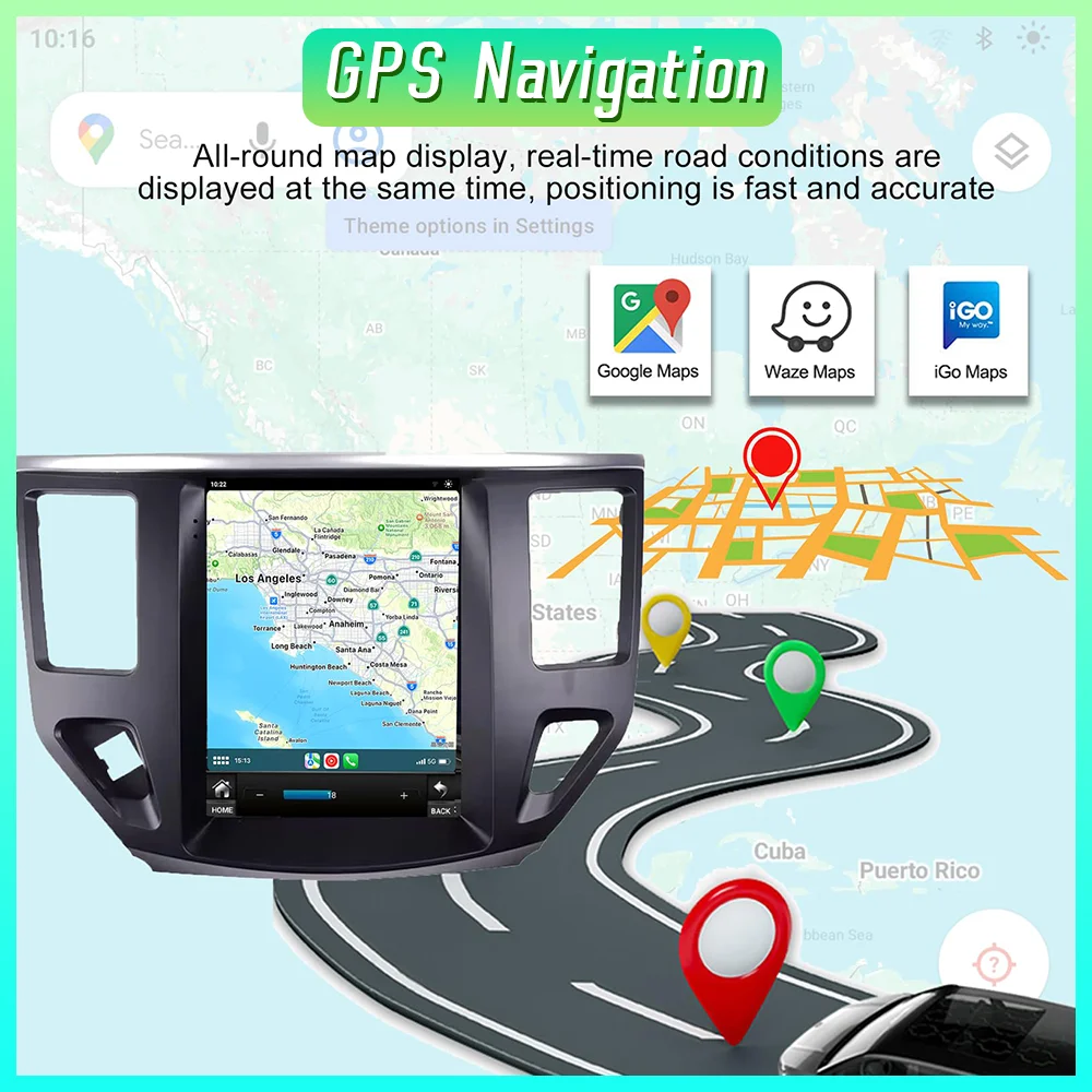 شاشة تسلا أندرويد 15 لسيارة نيسان باثفايندر 2016-2020، مشغل وسائط متعددة، راديو سيارة لاسلكي، كاربلاي، بلوتوث، 4G، نظام تحديد المواقع العالمي (GPS)، واي فاي، ستيريو