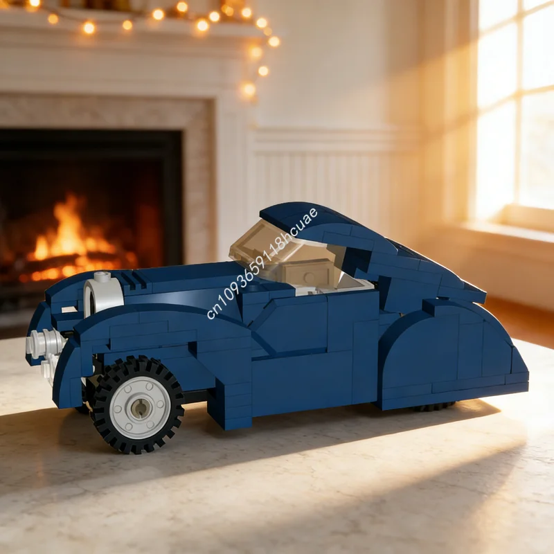 167 Pezzi MOC Modello Bugatti Tipo Atlantic City Champions, Blocchi da Costruzione, Regalo di Natale, Giocattolo Educativo Creativo