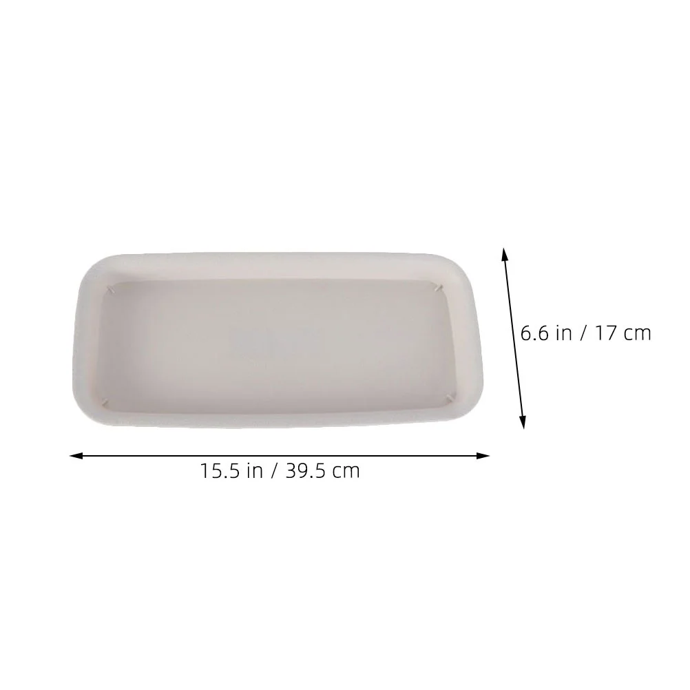 Piattini di plastica per vasi da fiori rettangolari da 3 pezzi 21x8 5 cm Beige Prevenire perdite Vasi per piante durevoli Vassoi Vassoi a terra