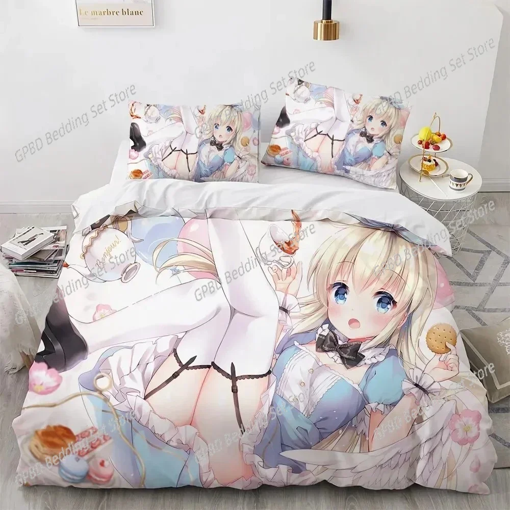 

Luxury New Kawaii Anime sexy Girl Bedding Set,Duvet Cover Comforter Bed Set Quilt Cover Pillowcase,King Queen Twin Size