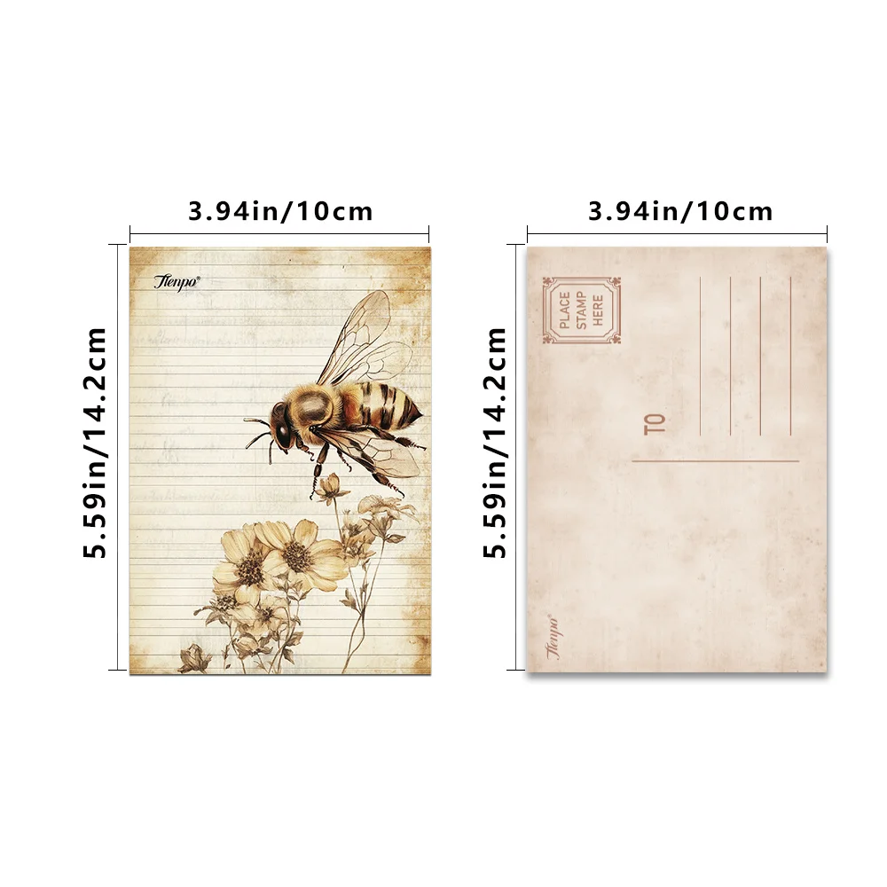 32pcs, Vintage Bee Festival Postcards, Birthday/Anniversary Gifts, Collectibles, Suitable for Gift Giving, Can be Mailed.