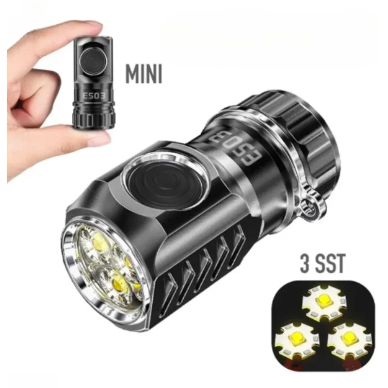 LED mini flashlight 18350 lithium battery P35 strong light bead super bright torch aluminum alloy camping and mountaineering