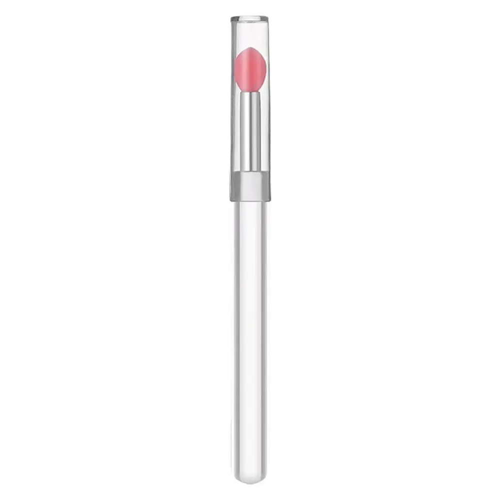 Pincel de silicona portátil con cubierta, aplicador de lápiz labial, bálsamo de maquillaje, multifuncional, suave, brillo de labios, sombra de ojos, V2Z1